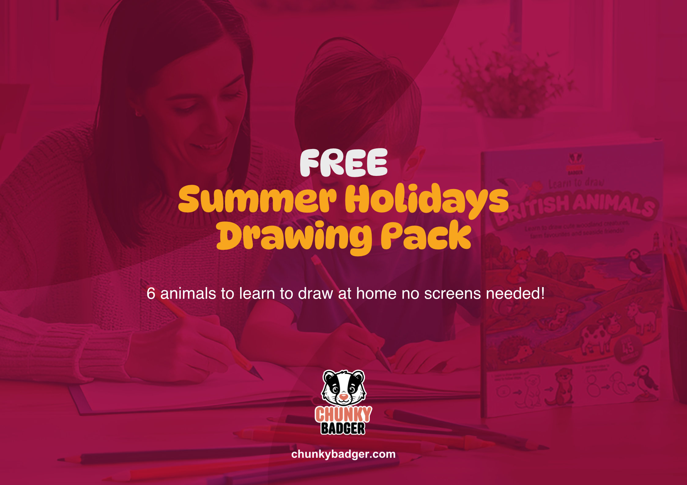 Free Summer Holidays Drawing Pack - 6 Animals learn to draw