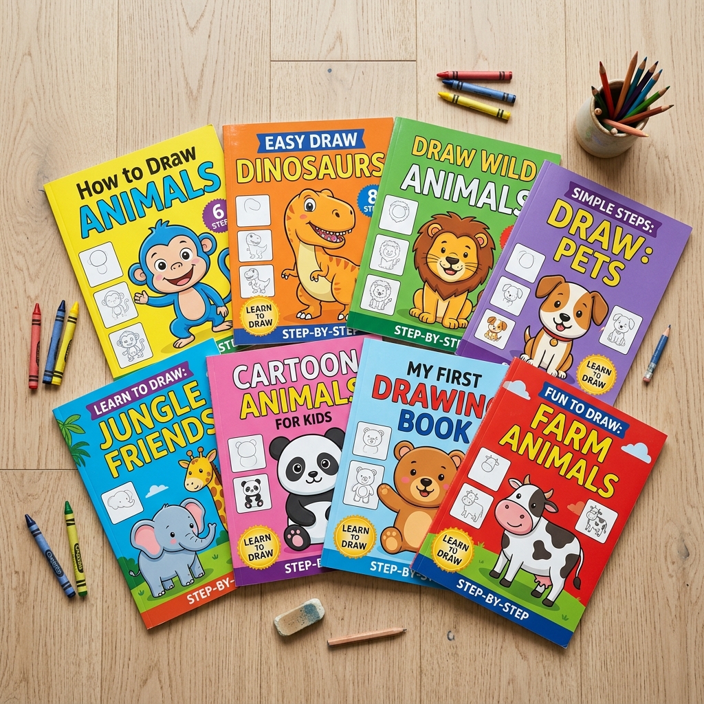 Pile of kids learn to draw books