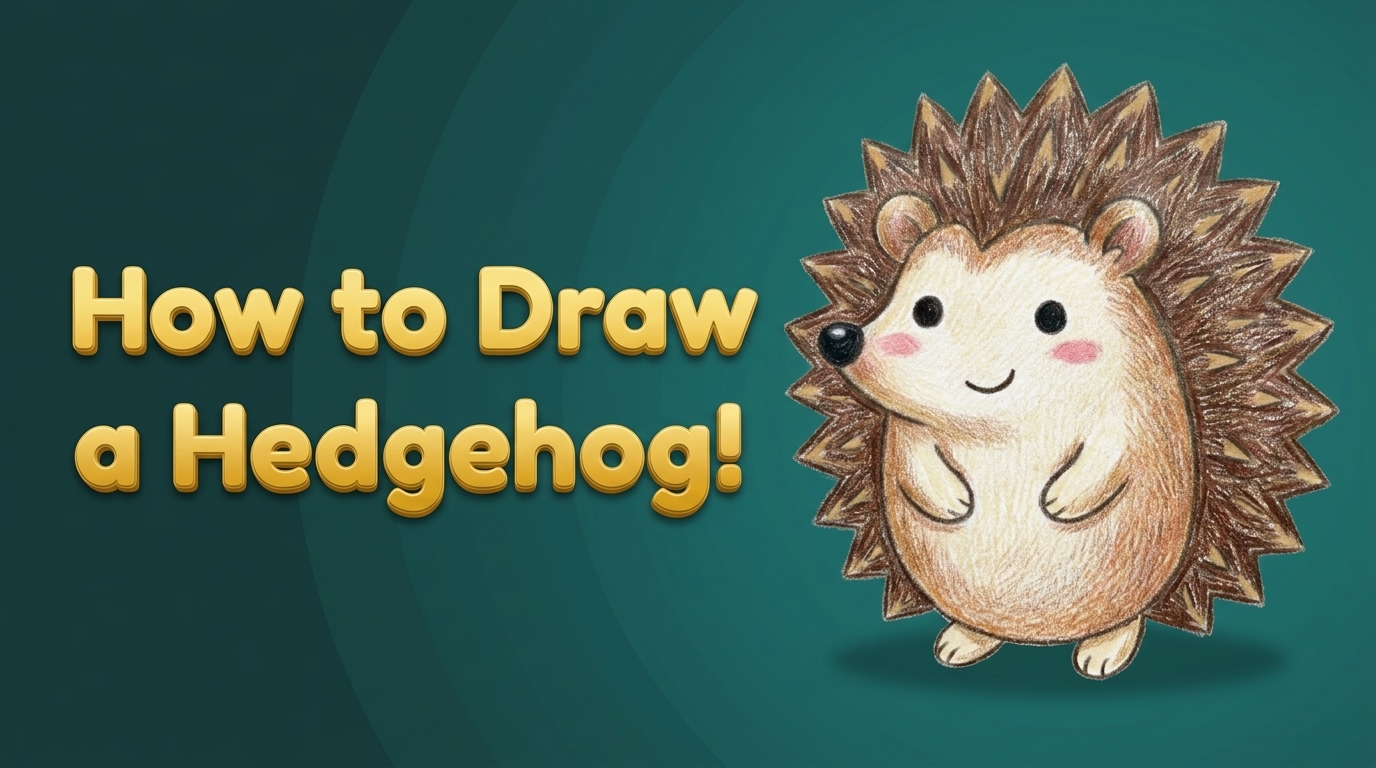 How to Draw a Hedgehog for Kids header graphic